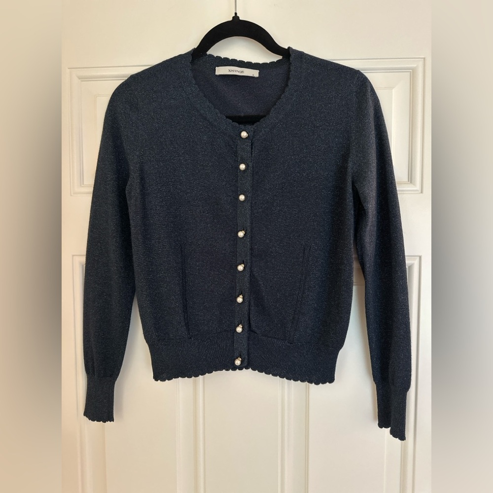 Shimmery navy cardigan S/XS